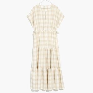 Madewell Button-Front Tiered Midi Dress: Undyed Gingham Edition